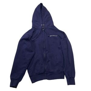 SpaceX Navy Blue Full Zip Hoodie Sweatshirt Elon Musk Logo Men's Size Medium
